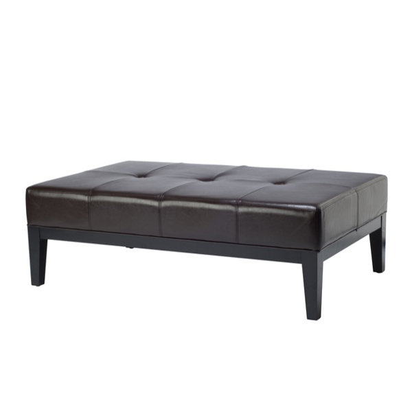 Maiden 48.4" Wide Faux Leather Tufted Rectangle Cocktail Ottoman